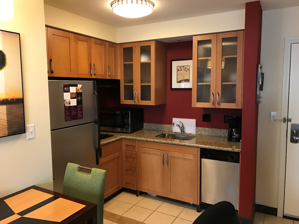 A hotel room